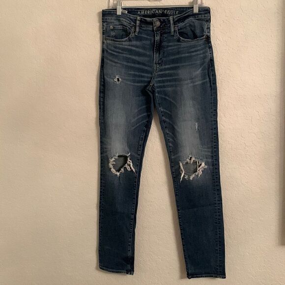 Men’s American Eagle Airflex Slim Distressed Denim Size 31 / 32 - Picture 1 of 13